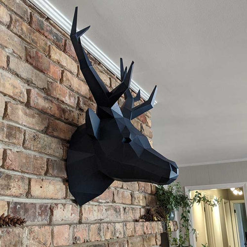 Deer Head Wall Art - Grey Sapphire Limited Edition - PAPERCRAFT WORLD