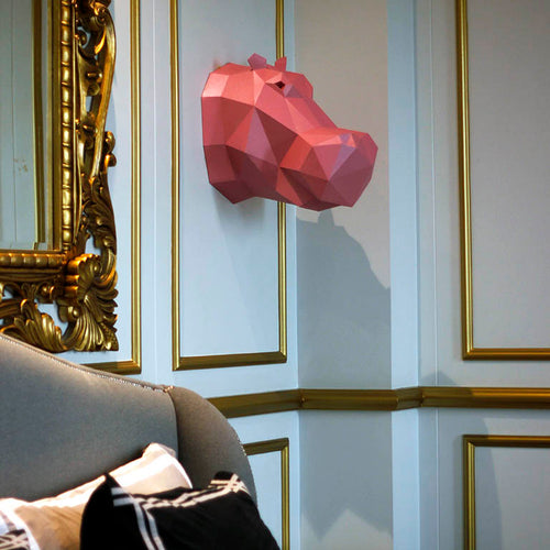 Hippo Head Wall Art - Digital PDF Template