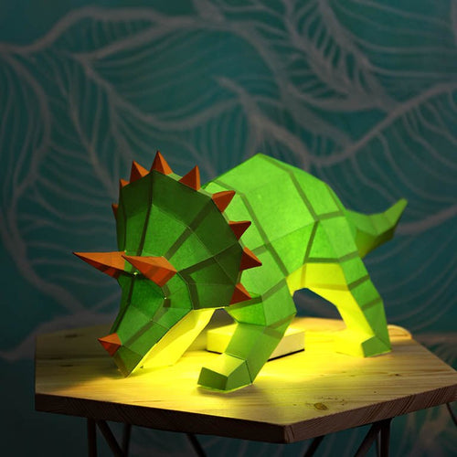 Triceratops 3D Paper Model, Lamp - PAPERCRAFT WORLD